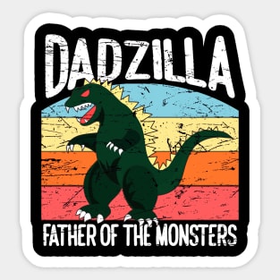 Dadzilla Father Of The Monsters Retro Vintage Sunset Sticker